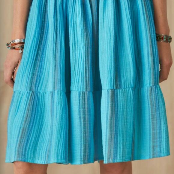 Sundance Adley Sundress Sleeveless Sz Large XL Turquoise Blue Gauze Beach $128 - Picture 8 of 15